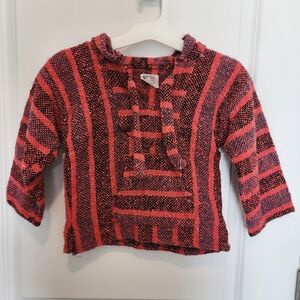 Artesanias Mexican Made Red Mickey Hooded Knit Sweatshirt Child's Size 5 EUC